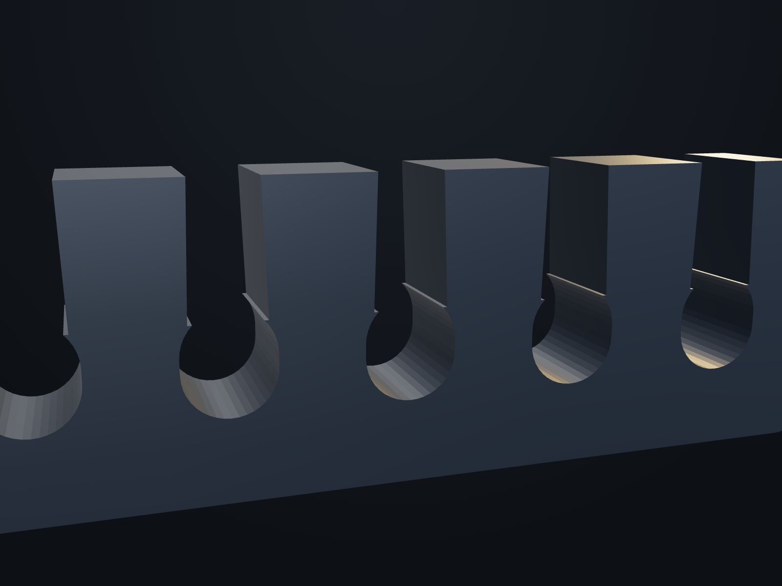Cable comb clips — close-up render of the signature feature