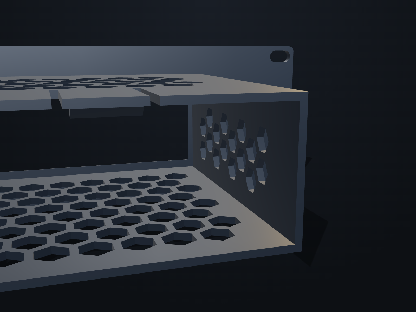 Mac mini (M4) face mount — close-up render of the signature feature