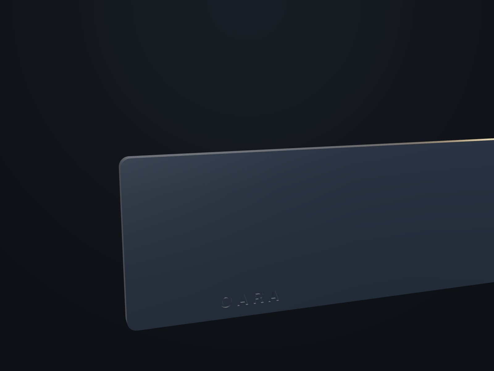 Universal rack shelf — close-up render of the signature feature